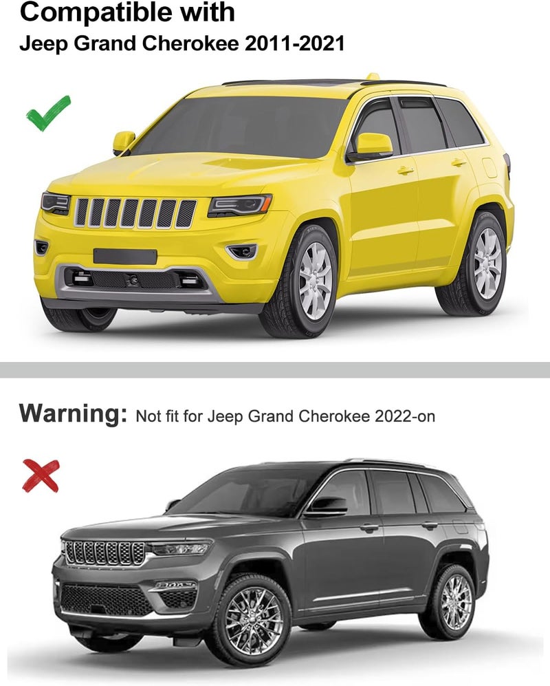Deejecsun in-Channel Window Rain Guards Fit for Jeep Grand Cherokee 2011-2021 Limited(NOT for L) Rain Guards Extra Durable Side Window Visors Deflectors Vent Visors Vent Shades Car Accessories -4 pcs - Image 3
